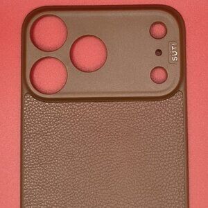 iPhone 17 Pro Max Magnetic Thin Back Plate MagSafe NanoLeather Faux-Saddle Brown